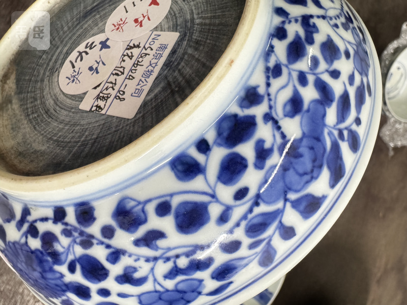 清 青花团菊纹盘 - 图9
